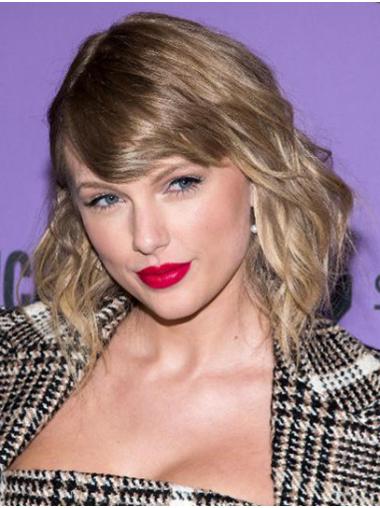 Lace Front Shoulder Length Blonde Wavy Without Bangs Taylor Swift Wigs
