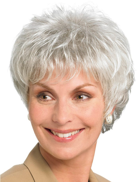 6" Straight Lace Front Synthetic Ideal Grey Wigs