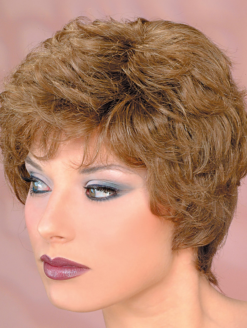 Wavy Monofilament Brown Short Wig For Women Classic Style