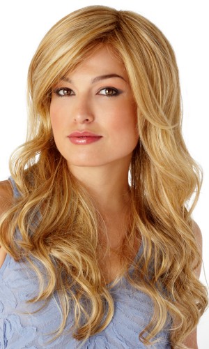 Comfortable Synthetic Blonde Wavy Long Wigs, Mono Long Accent Rene Of ...