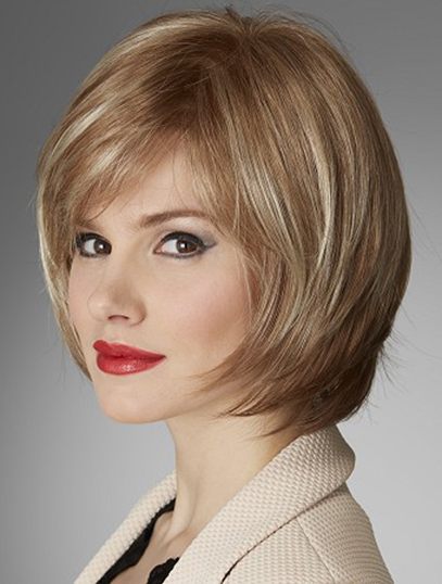 Modern Blonde Monofilament Chin Length Lace Wigs, Silk Top Lace Wigs