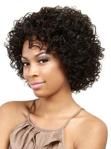 Suitable Black Curly Chin Length African American Wigs, Wig For Black Women