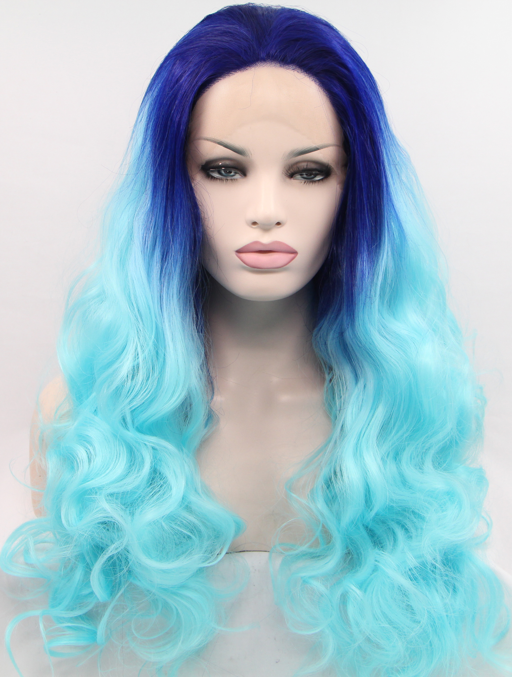 Lace Front Colorful Wigs, Synthetic Lace Front 26" Curly Ombre/2 Tone