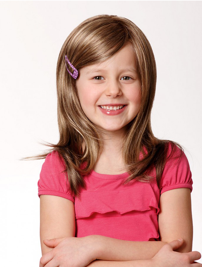 Wigs Kids, 13" Lace Front Straight Remy Human Hair Long Blonde With