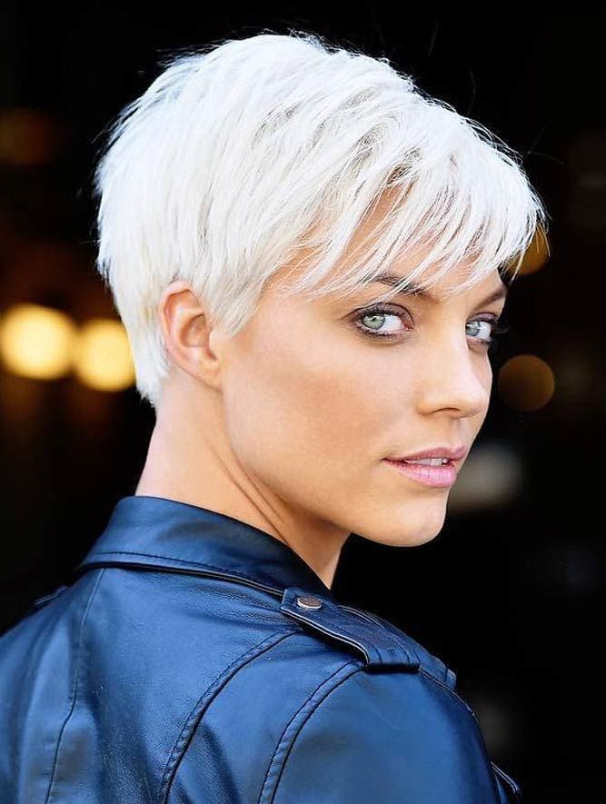 Short Sassy Wigs Cropped Synthetic Straight Wig Side-Swept Short Pixie Wigs