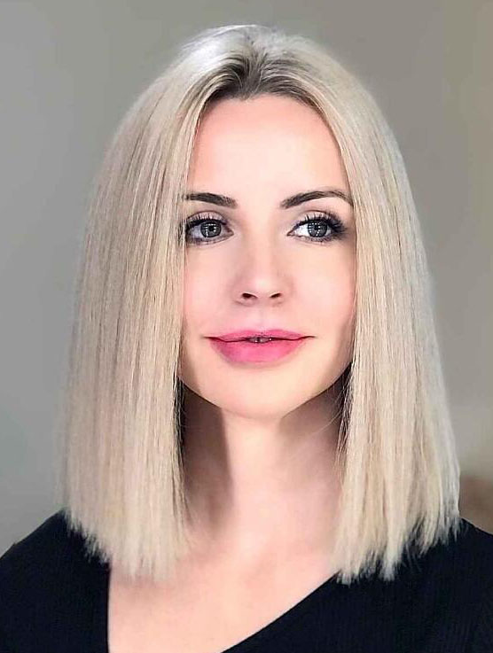 Best Lace Wigs Straight Synthetic Wigs Platinum Blonde Bob Wigs 2312