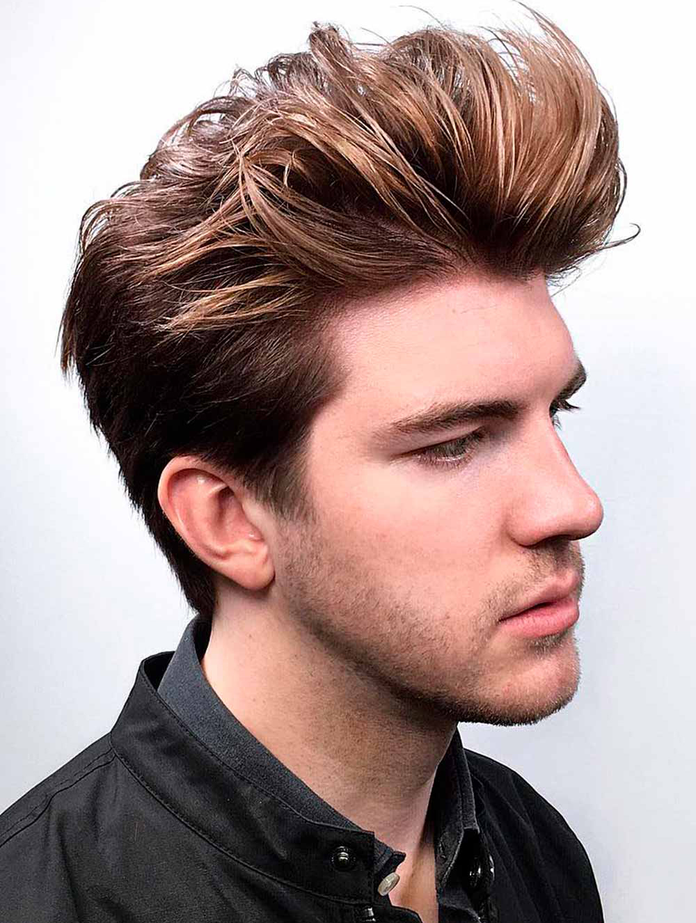 Short Straight Monofilament Blonde Synthetic Quiff Layered Men Wigs