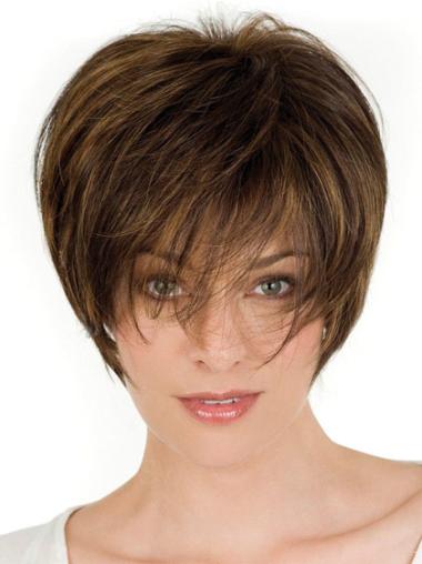 Human Hair Lace Front Short Wigs Lace Front Amazing Layered Straight Short Wigs
